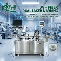 Machine de marquage laser UV pour bouchons de bouteilles, pour la traçabilité anti-contrefaçon, la codification de données variables avec système d'alimentation automatique