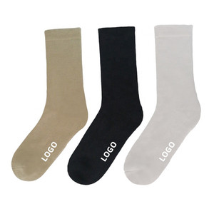 JL249-Custom Logo Unisex Breathable Crew Socks Men Women Fashion Bamboo Fiber Thick Diabetic Sports Dress Socks