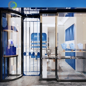 Jewelry Shop Design Light Luxury Customized Jewelry Gold Jewelry Sample Product Display Cabinet showcase Island Glass Counter - Product Image 3