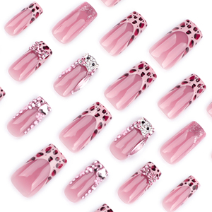 2025 presse <span class=keywords><strong>ongles</strong></span> canard bouche français doux <span class=keywords><strong>rose</strong></span> 3D fait à la Machine acrylique <span class=keywords><strong>ongles</strong></span> 24 pièces moitié à la main diamant en gros artificiel - Product Image 4