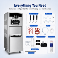 Nouvelle machine à crème glacée molle commerciale 48-50L/H haute capacité 3 saveurs avec pré-refroidissement qualité professionnelle XY-P968S