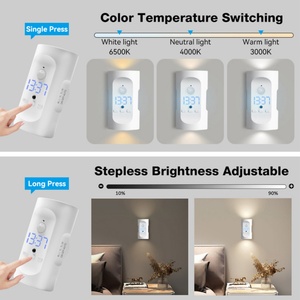 Lampe murale de lecture LED intelligente professionnelle pour chambre à coucher, avec horloge, trois températures de couleur et gradation progressive - Product Image 3