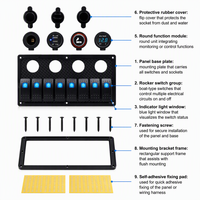 Panneau de commande combiné RV avec allume-cigare USB et double interrupteur LED pour camion et camping-car