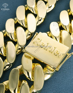 Cadena Cubana Personalizada para Hombre, de 30 mm de Ancho, Plata de Ley S925, Chapada en Oro Amarillo Blanco, Estilo Hiphop, Pulsera y Collar - Product Image 3