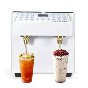 Distribuidor comercial automático de açúcar 5L + 5L, máquina inteligente de frutas e suco com 32 teclas, xarope duplo, tanque duplo