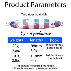 Señuelo de pesca Yajie Jigging de 98/103 mm y 80/100 g para la pesca de macarela. - Product Image 4
