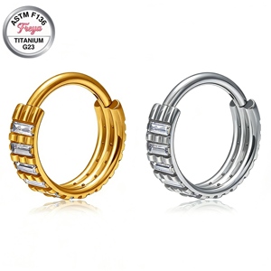 Anneau de nez en titane G23 ASTM F136 avec zircon, anneau de septum de qualité implantable, clou clicker, boucles d'oreilles, anneaux Daith et <span class=keywords><strong>Helix</strong></span>, bijoux de <span class=keywords><strong>piercing</strong></span> corporel - Product Image 4