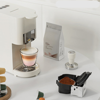 Cafetera eléctrica real, aparato, fabricante de cápsulas, máquina coofee, máquina casera