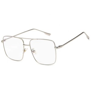 Square Double Bridges <b>Gradient</b> Metal Flat Top UV400 Acrylic Lightweight Gold Fashion Clip-On Full Rim Unisex <b>Sunglasses</b> - Product Image 6