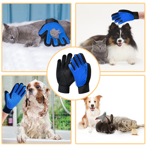 New Upgrade 259 Tips Pet Grooming Gloves Silicone Deshedding <b>Bath</b> Brush Glove Efficient Pet Hair Remover Mitt Gloves for <b>Dog</b> Cat - Product Image 4