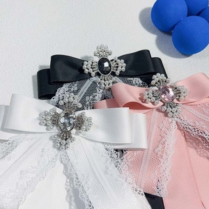 <span class=keywords><strong>Broche</strong></span> en fer style coréen modèle LM74 pour femme, épingle de col professionnelle, décoration en nœud papillon en tissu dentelle - Product Image 3
