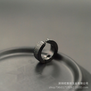 Clip-on Earrings Zinc Alloy <b>Sandblasted</b> Texture Round Unisex Fashion Accessory - Product Image 5