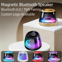Haut-parleur sans fil magnétique 6.0, enceinte portable avec appairage TWS et lumières RGB colorées, support magnétique pour téléphone, directement de l'usine