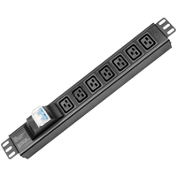 Multiprise hybride IEC personnalisée C13 C19 avec prise d'alimentation NEMA, barrette d'alimentation multi-prises en aluminium pour armoire de charge