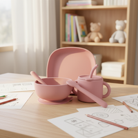 Produits écologiques pour bébés et nouveau-nés, vente directe d'usine, non toxiques, assiettes carrées modernes pour enfants, compatibles lave-vaisselle