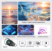 Projecteur portable M5 en promotion avec écran de projection sans fil WIFI de 94 pouces et 500 lumens pour usage intérieur