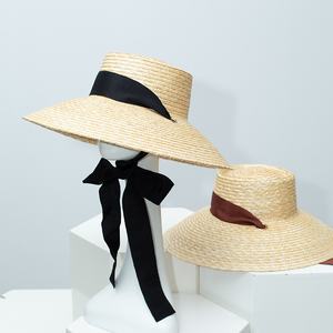 Chapeau de soleil en paille naturelle pour <span class=keywords><strong>femme</strong></span>, style cloche, élégant, vintage, à large bord, réglable, en paille de papier, idéal pour l'été et les vacances - Product Image 2