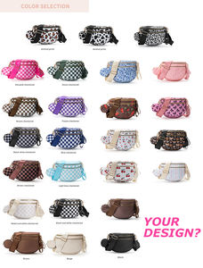 Tas Selempang Desain Khusus untuk Perjalanan, Tas Dada, Tas Pinggang Wanita Motif Kotak-kotak Bahan Nilon, Tas Pinggang Wanita, Tas Selempang Wanita - Product Image 2