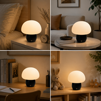 Lampe de table LED rechargeable en forme de champignon, 3 couleurs, intensité réglable, commande tactile, sans fil, veilleuse de chevet pour chambre à coucher et hôtel