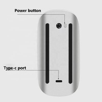 Mouse Magic Control nirkabel 2.4GHz Ultra ramping, Mouse Gaming DPI tinggi gigi biru 5.0, dapat diisi ulang Port tipe-c untuk Tablet Laptop
