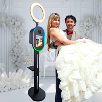 Nouvel Arrivage : Kit Complet de Photobooth Portable pour iPad avec Support Appareil Photo Reflex Numérique et Cadre Lumineux LED RGB pour Location Commerciale