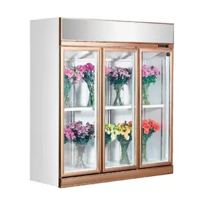 Commercial flower fridge display cooler display cooler glass door flower chiller