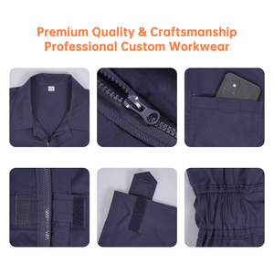 Tùy chỉnh bán buôn OEM in logo bông đa túi Overalls in ấn bảo hộ lao động đồng phục làm việc Hi VIS Áo sơ mi worksuits - Product Image 3