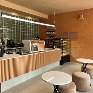 Muebles Comerciales para Cafetería, Bar, Estante para Botellas de Vino, Quiosco, Estantes de Madera con LED, Vidrio Templado, Diseño Duradero para Cafetería, Decoración de Cafetería - Product Image 5