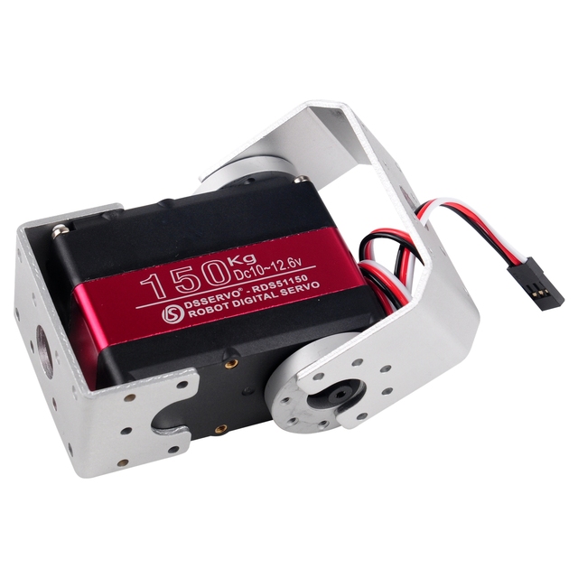 150KG Robot Servo Motor 12V High Voltage High Torque Steel Gear Large Digital Steering Servos with Mount Brackets