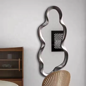 Specchio Decorativo <span class=keywords><strong>da</strong></span> Parete per Casa, Design Moderno Irregolare in Oro, Adesivo di Lusso per Soggiorno - Product Image 5