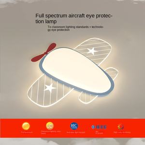 <span class=keywords><strong>Plafonnier</strong></span> d'<span class=keywords><strong>avion</strong></span> créatif pour enfants Protection des yeux à spectre complet LED moderne avec base en fer pour chambre de garçons - Product Image 4