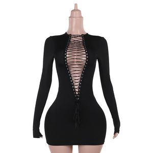 Nuovi Arrivi: Abiti Sexy Primaverili da Donna, Vestiti Mini Aderenti con Cut-Out, Eleganti Abiti Neri Bodycon per Donne e Signore - Product Image 3