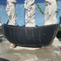 QUYANG Style occidental luxe salle de douche décoration pierre naturelle baignoire sculpté à la main marbre texturé baignoires intérieures