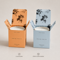 Boîte à bougies botaniques personnalisée imprimée, emballage en carton pliable en papier ivoire pour savon parfumé, cosmétiques, cadeaux, vente au détail