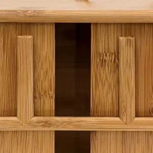 Dispensador de Bolsitas de Té Rectangular de Bambú Ecológico de Lujo, con Asa Metálica, Moderno, con 6 Compartimentos, para Almacenamiento de Alimentos - Product Image 3