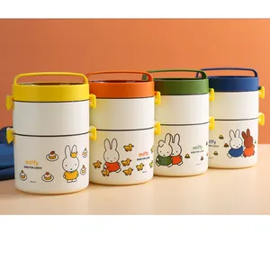 New Portable Round 304 Stainless Steel Lunch Box Cartoon Children Adult Bento Box Student Lunch Boxes