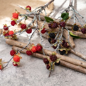 Bán Buôn Nhân Tạo Hoa Mâm Xôi Chi Nhánh Nhựa Đen Đỏ Nhân Tạo Berry Chi Nhánh Cho Đảng Trang Trí Đám Cưới Nhà - Product Image 4