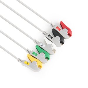 Cable de ECG de 5 derivaciones compatible con la máquina de ECG Biolight <span class=keywords><strong>AnyView</strong></span> A5, cable de ECG con clip IEC serie Q para uso hospitalario - Product Image 2