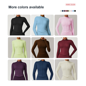 Completo <span class=keywords><strong>da</strong></span> Yoga Invernale <span class=keywords><strong>da</strong></span> <span class=keywords><strong>Donna</strong></span> in Offerta: Top a Maniche Lunghe, Giacca Aderente, Reggiseno Sportivo e Pantaloncini <span class=keywords><strong>da</strong></span> Fitness - Product Image 3