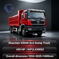 Camion benne Shacman X5000 8x4 SX33195D406 430HP, très populaire et en forte demande, pour le transport minier et les travaux de terrassement