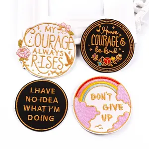 4pcs Positive Words Patches On Clothes DIY Letter lron On Patch For Clothing Slogan Badges On Backpack Applique