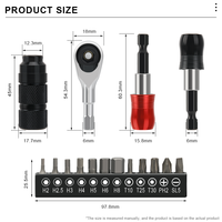 RIDERACE Ensemble d'outils à cliquet pour vélo Outil multifonction Vélo Clé Allen Clé dynamométrique Clé à cliquet 1/4 pouces T25 Tournevis