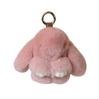 Porte-clés en peluche de lapin Rex de 10 cm, mignon, avec nœud et ruban, pour femmes, accessoires de sac et jouets