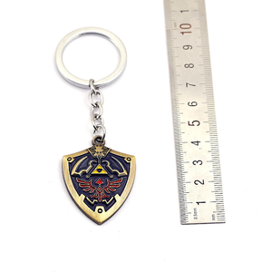 Collier pendentif médaillon bouclier Hylian Zelda bicolore en alliage, porte-clés décoratif - Product Image 6