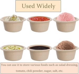 Gobelet personnalisé en bagasse de canne à sucre, 1 oz, 2 oz, récipient alimentaire jetable en bagasse, gobelet à sauce biodégradable en papier avec couvercle - Product Image 2