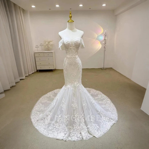 Vestidos de Novia Personalizados, Estilo Sirena Europea, con Lentejuelas y Corsé de Encaje, Modelo Lsjj35 Jancember - Product Image 2