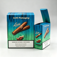 Boîte d'emballage et d'expédition personnalisée en carton bleu vide pour cigares, emballage de papier à cigarettes avec logo personnalisé
