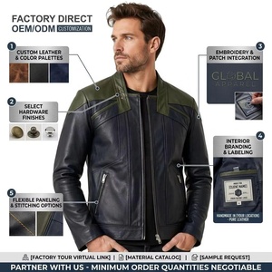 Chaqueta Trucker OEM de Cuero Genuino en Contraste, Diseño Personalizado para <span class=keywords><strong>Hombre</strong></span>, Dos Tonos, Cuero Vacuno de Primera Calidad, Logotipo Aplicado, Fabricante de Prendas de Abrigo - Product Image 6