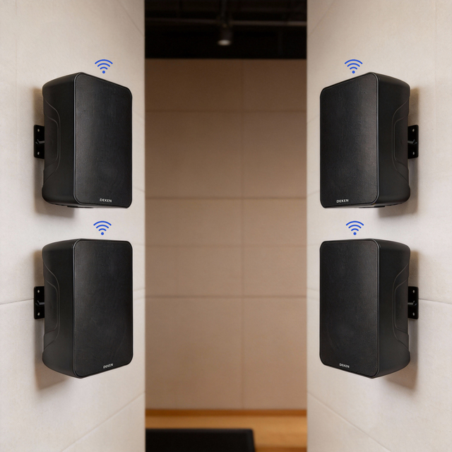 DEKEN FITWS6L (WIFI) Multi Room Active 40W Wall Mount Speaker Built-in 2*50W Power Amplifier and Wireless Wifi Blue-tooth Player