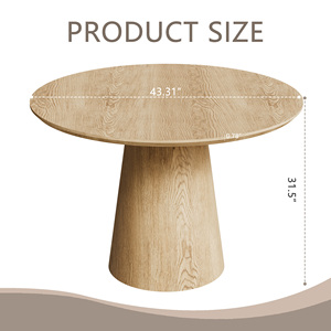 Wooden Circular Dining <b>Table</b> 43 Inch Modern Minimalist Round <b>Table</b> MDF Colored Surface - Product Image 5